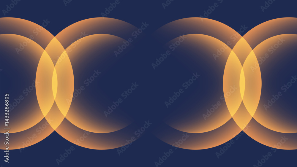 Leinwandbilder orange gradient round shapes. futuristic abstract background with bright colored reflected spheres f