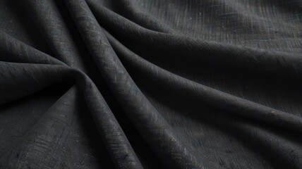Draped dark grey fabric texture, studio shot