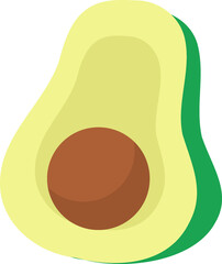 Simple avocado fruit illustration