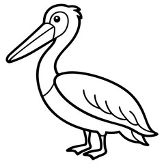 Minimalist Pelican Line Art Vector
