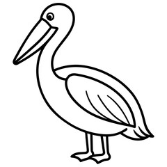 Minimalist Pelican Line Art Vector