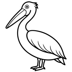 Minimalist Pelican Line Art Vector