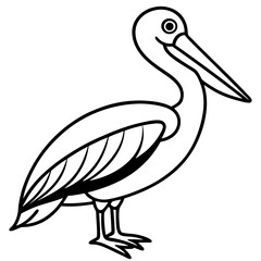 Minimalist Pelican Line Art Vector