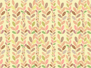 Vintage floral seamless pattern with leaves and decorative elements for fabric or wallpaper