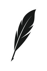 Obraz premium Feather Quill Pen Icon Silhouette Minimalist