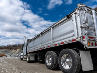 Heavy-duty dump truck on job site