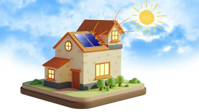 Solar Panel Generating Clean Energy for a Modern Eco-Friendly Home