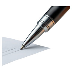 Fototapeta premium Close-Up of Elegant Fountain Pen on Blank White Paper, isolated on transparent background.