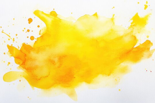 Bright yellow watercolor splash for vibrant design elements and artistic expressions