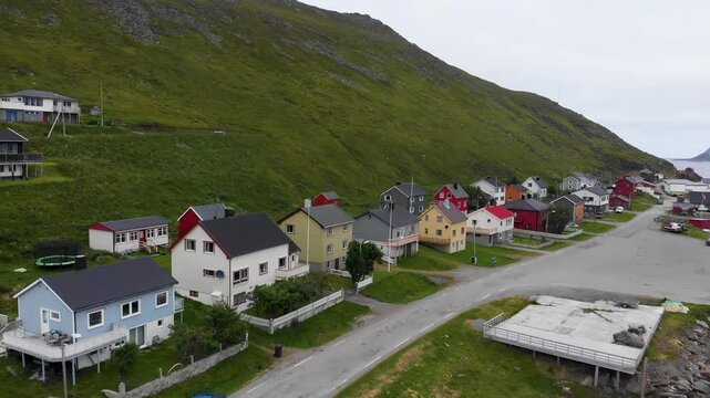 Skarsvag - Norway's northernmost fishing village. Top view