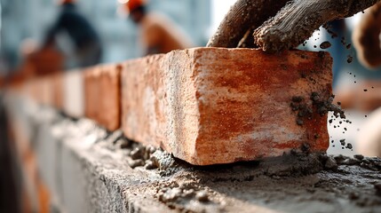 Bricklaying in progress