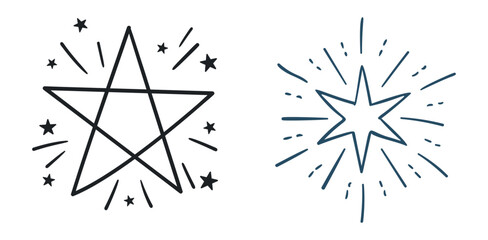 Fototapeta premium Set Hand drawn sparkling stars 