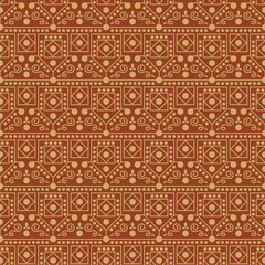 Traditional Kutchi Seamless Vector Pattern. Ethnic Indian Folk Art Background with Geometric and Floral Motifs, Perfect for Fabric, Wallpaper, Textile Print, and Cultural Design Projects