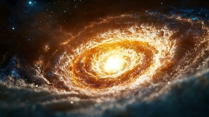 Fototapeta premium Majestic Spiral Galaxy Illuminated by Stars and Cosmic Dust
