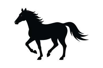 Horse Silhouette Black Minimalist Animal Icon