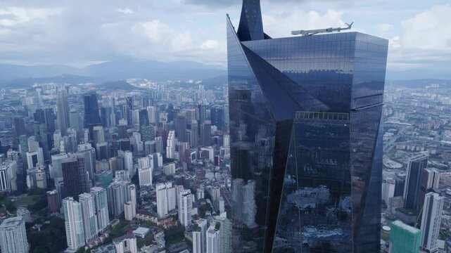Top of the Merdeka 118 tower megastructure in Kuala Lumpur, Malaysia