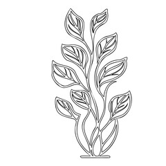 Elegant botanical illustration featuring stylized foliage on a plain background
