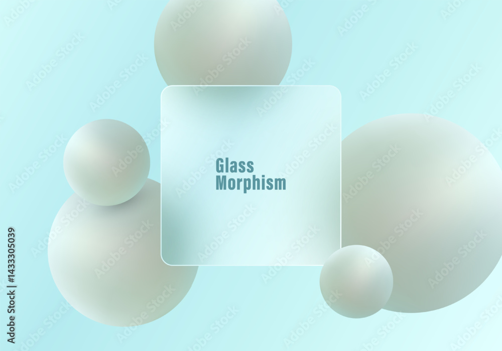 Aufkleber website landing page template in glass morphism style. presentation screen with glass overlay effect