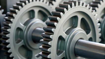 Close-up of interlocking gears showcasing intricate machinery and precision engineering in a mechanical setting.