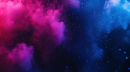 Naklejka premium Abstract smoke mixes vivid hues, blue, pink, creating nebulous cosmic backdrop, artistic illustration, background.