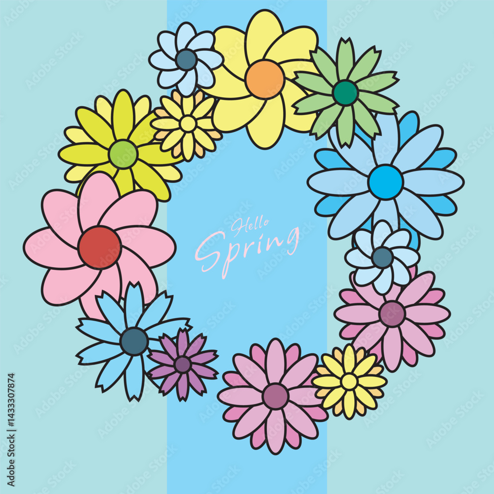 Poster abstract background design with colorful flower sprinkles, abstract background with flowers with spr