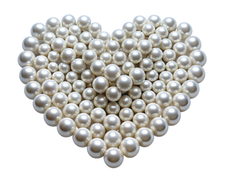 pearl necklace on white background