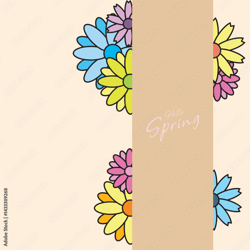 Poster abstract background design with colorful flower sprinkles, abstract background with flowers with spr
