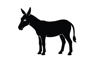 Mule Silhouette Black Minimalist Animal Icon