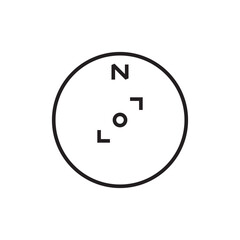 compass icon editable outline stroke vector eps