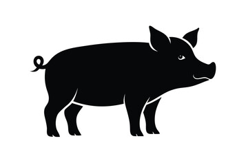 Pig Silhouette Black Minimalist Animal Icon