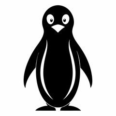 Minimalist Penguin Silhouette Vector
