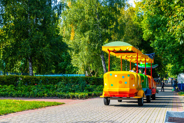 Obraz premium Brest City Park green nature snack bar food stand Belarus.