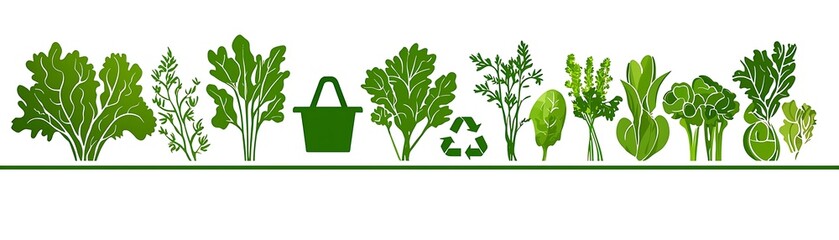 Obraz premium Sustainable gardening practices urban spaces infographic green environment aerial view eco-friendly concept