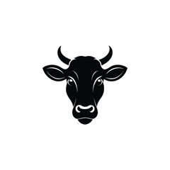 cow head isolated on white background