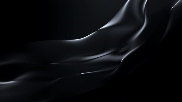 Dark Elegant Flowing Motion Background Loop.
Visual representation of a dark, flowing fabric against a black background. The fabric's undulating waves and subtle sheen create a sense of movement.