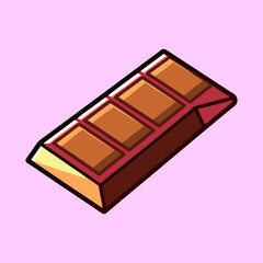 Delicious Chocolate Bar with Wrapper on Pastel Background, Ready to Eat