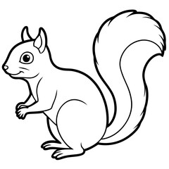 Minimalist Squirrel Line Art Vector