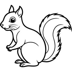 Minimalist Squirrel Line Art Vector