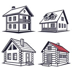 houses set vectors