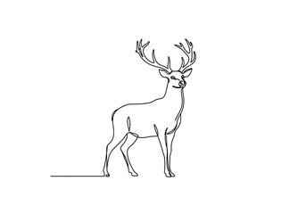 Fototapeta premium vector illustration of a deer with a big horns,vector illustration of a giraffe, deer with a big horns, deer silhouette vector illustration