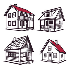 houses set vectors