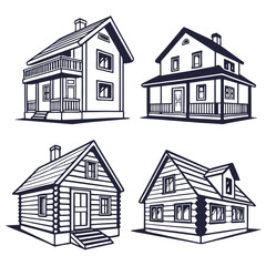 houses set vectors