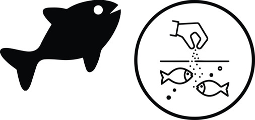 Fish Bundel   simple icon. Vector ICON all icon Viktor