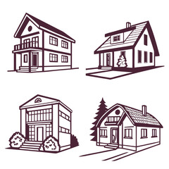 houses set vectors