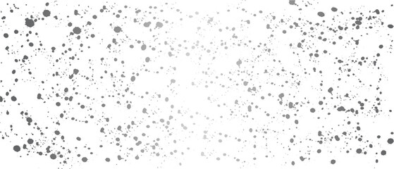 High-resolution silver splash texture with scattered drops and metallic splatter effect. Transparent background features shiny, glitter-like spots with a clean, abstract style. For digital overlays