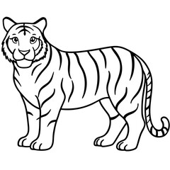 Minimalist Tiger Line Art