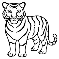 Minimalist Tiger Line Art