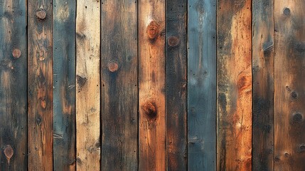 Rustic Multicolored Wooden Plank Wall Texture Background