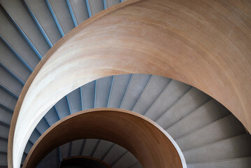 Curved Modern Wooden Spiral Staircase