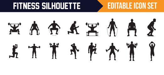 Athletic Silhouettes for Workout and Fitness Projects – Strength, Movement, and Cardio